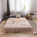 Axyaa Jacquard Grid Cotton Summer Quilt Blue Sofa Cover Bedspread 150*200