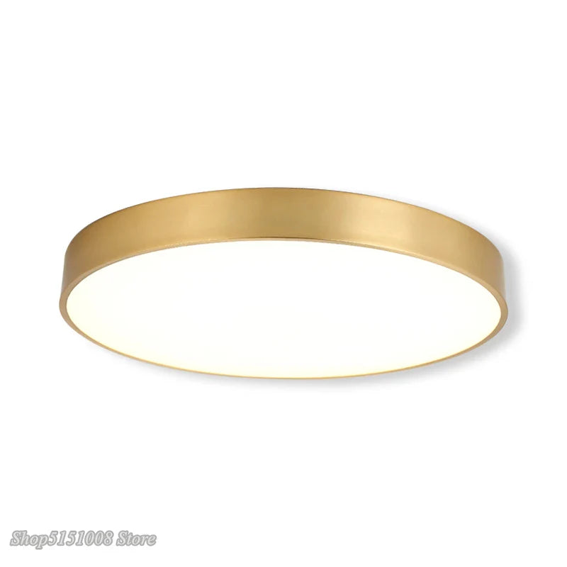 Axyaa Modern Gold Acrylic LED Ceiling Light - Ultra-thin Surface Lamp for Living Room