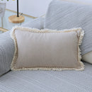 Axyaa Boho Tassled Cushion Cover in Beige/Grey/Blue/Yellow, 30x50cm/45x45cm