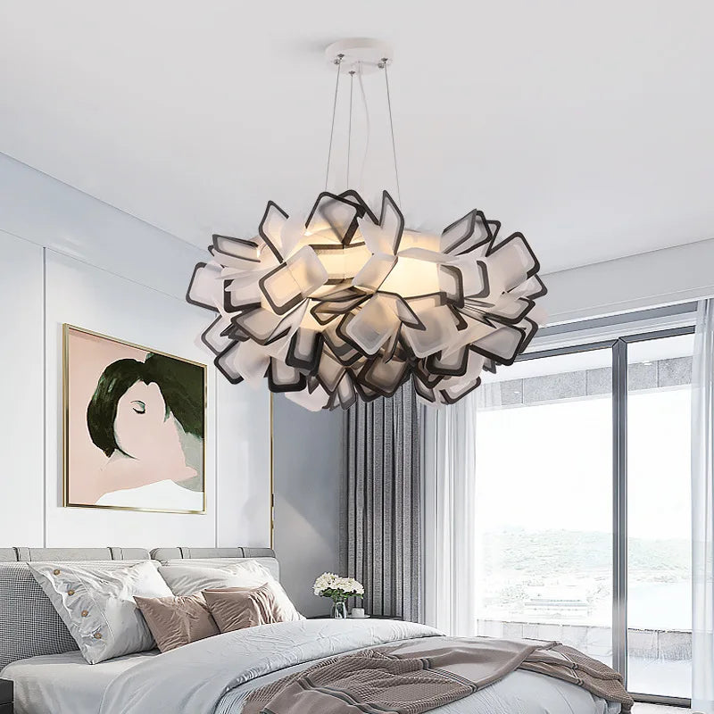 Axyaa Flower Ceiling Pendant Lamp with Acrylic Lampshade and LED Lights