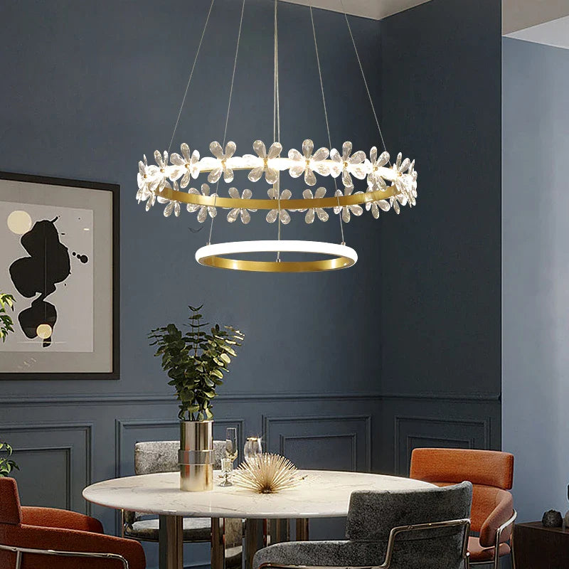 Nordic Flower Chandelier - Axyaa Modern Pendant Lights for Kitchen, Dining, Bedroom