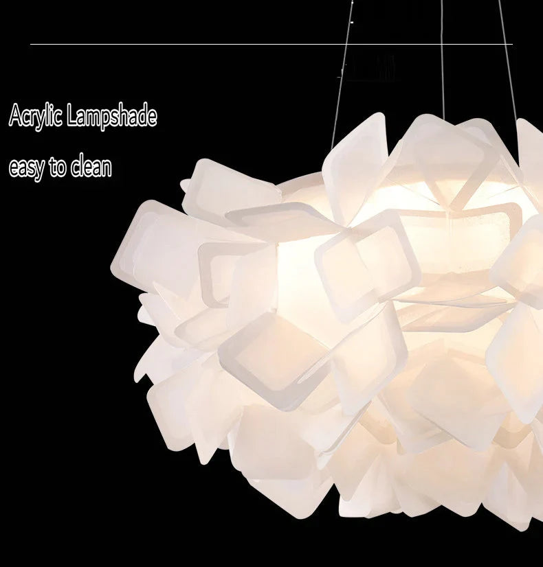 Axyaa Flower Ceiling Pendant Lamp with Acrylic Lampshade and LED Lights