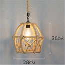 Axyaa Rattan Woven Pendant Light E27 Hanging Lamp for Dining Room Bar