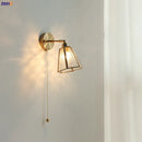 Axyaa Copper LED Glass Wall Sconce Nordic Modern Light