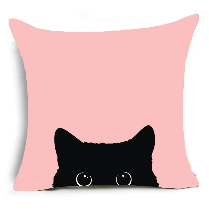 Cartoon Cat Pet Pillow Cover for Home Sofa Decor by Axyaa