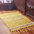 Axyaa Handmade Tassel Rug: Boho Cotton Cloth Tapestry for Home Living Room & Kitchen