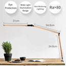 Axyaa LED Desk Lamp with Clip 8W Swing Arm Study Office Bedside Dimmable Table Light