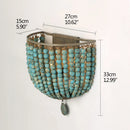 Axyaa Nordic Retro Wooden Bead Wall Lamp for Home Lighting
