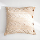 Axyaa Cozy Knit Cushion Cover in Vintage Ivory Grey Pink Solid Design