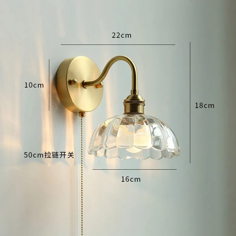 Axyaa Ceramic Modern Wall Lamp with Pull Switch and LED Light