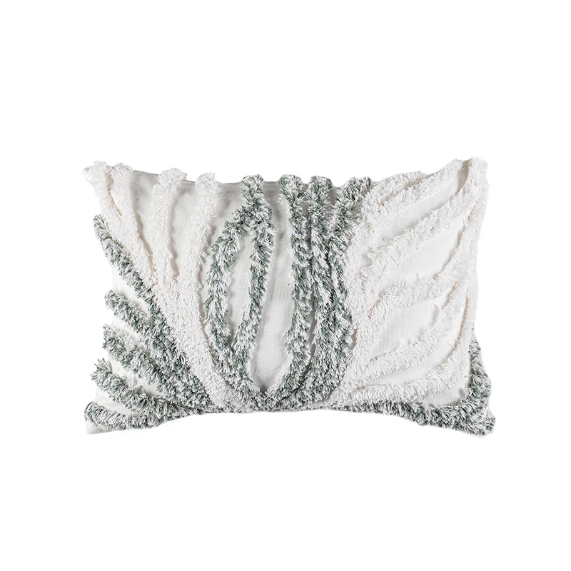 Beige Grey Tufted Coral Pillow Cover by Axyaa for Stylish Home Decor