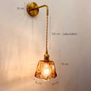 Axyaa Adjustable LED Glass Wall Sconce for Modern Bedroom Decor