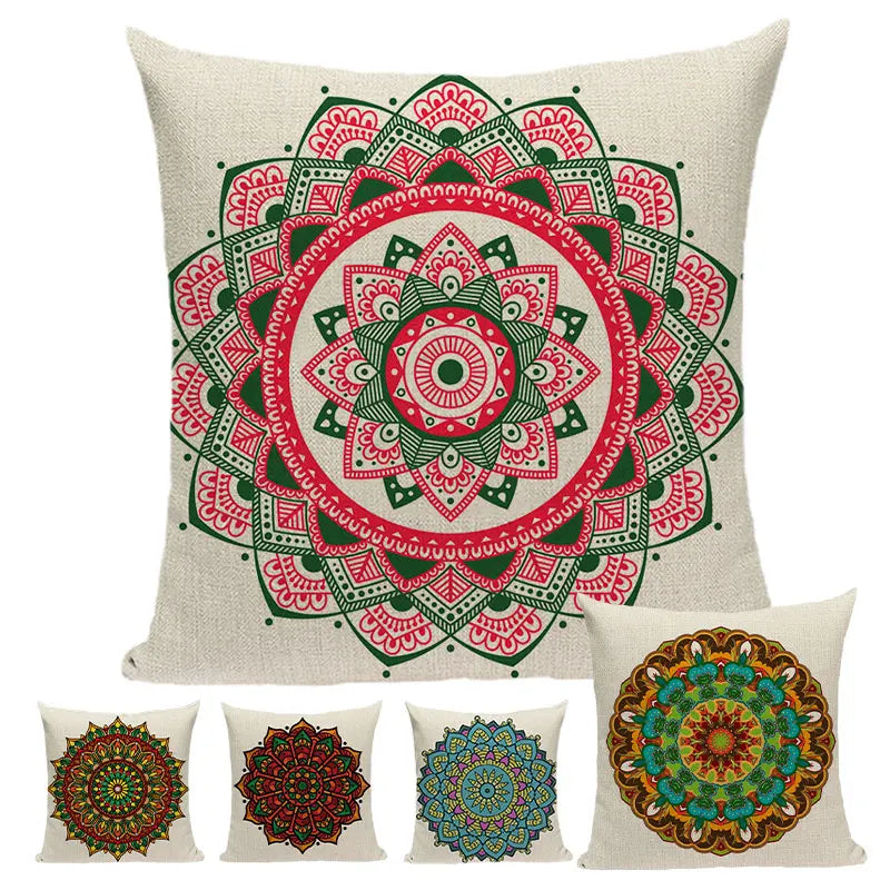 Bohemian Linen Cushion Cover 45x45 for Sofa - Axyaa Brand Home Decor