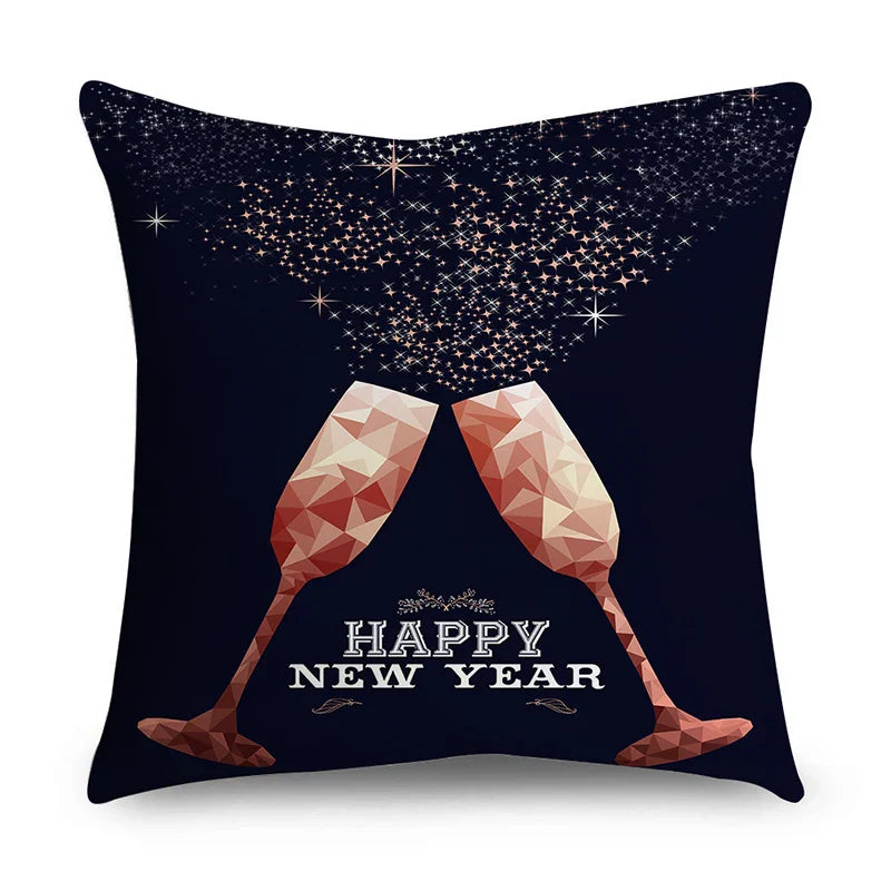 Axyaa Christmas Polyester Cushion Cover - Tree Gifts Print - Xmas Home Decor