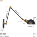 Axyaa Industrial Retro Adjustable Swing Arm Wall Lamp Sconce