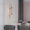 Axyaa Glass Wall Light in Smoke Gray Amber Milky White Green for Bedroom Living Room Kitchen