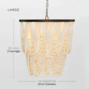 Axyaa Antique Wood Beaded Black Pendant Chandelier for Foyer, Dining, Bedroom, Kitchen