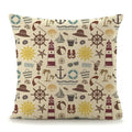 Axyaa Mediterranean Lighthouse Sail Print Pillow Cover for Home Decor