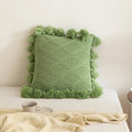 Axyaa Boho Style Cushion Cover 45x45cm Ivory Green Pink Tassles
