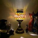 Axyaa Turkish Mosaic Aroma Table Lamp Vintage Art Deco Glass Bed Light