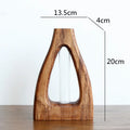 Axyaa Wooden Vase Glass Test Tube Flower Arrangement Hydroponics Home Decor