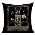 Axyaa Mexico Skull Decor Pillow Cover - Black Tarot Horror Ghost Home Decor