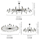Axyaa Large Black Chandelier for Living Room Foyer Hotel, Post Modern Industrial Lighting