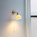 Axyaa Ceramic Copper Arm Wall Lamp with Pull Chain Switch
