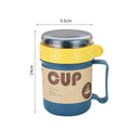 Axyaa Stainless Steel Thermal Coffee Milk Cup with Handle & Spoon