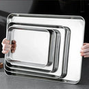 Axyaa Stainless Steel Serving Tray for Food Storage, Sausage, Noodles, Fruits - Restaurant Quality