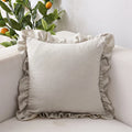 Axyaa Soft Faux Suede Ruffle Cushion Cover for Home Decor