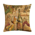 Axyaa Red Wine Bottle Throw Pillow Cover 45X45CM
