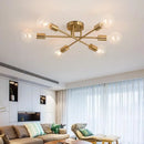 Axyaa Golden LED Smart Satellite Chandelier Ceiling Lamp – Nordic Modern Lighting