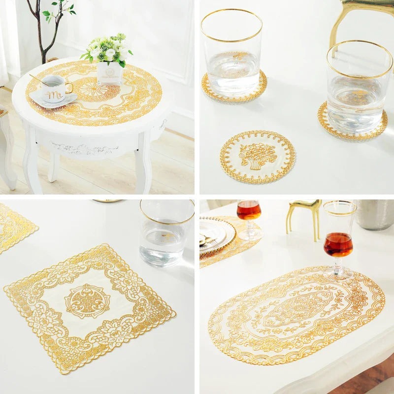 Luxury Axya Dining Table Set - Plate Cutlery Cup Coaster Placemat Bowl Mat