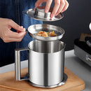 Axyaa Stainless Steel Oil Bottle Filter Dispenser Seasoning Pot Storage Can