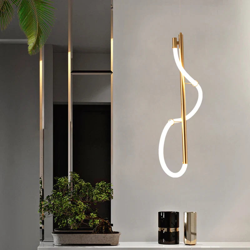 Axyaa Postmodern Nordic LED Strip Pendant Lights for Office and Home