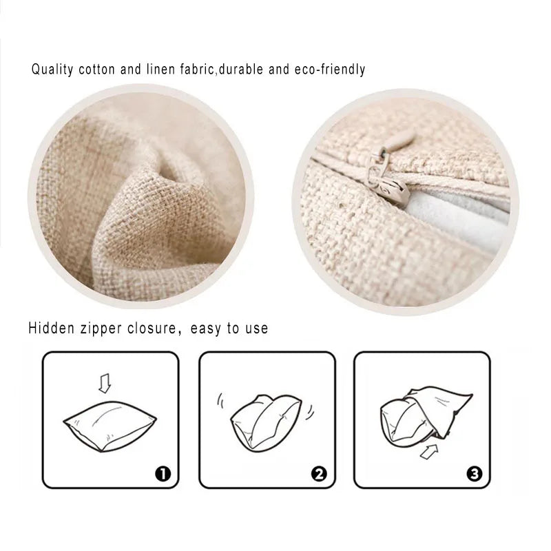 Axyaa Christmas Decor Pillow Covers 18x18 Linen for Sofa Living Room Home Decor