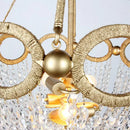 Axyaa Gold Crystal Chandelier Hemp Rope Beaded Kitchen Light