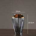 Axyaa Glass Vase: Golden Transparent Modern Home Decor Handicraft