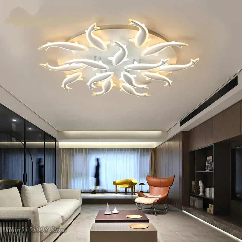 Axyaa Modern Nordic LED Fish Ceiling Light for Living Room and Bedroom