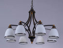Axyaa American Country Iron Chandelier with White Glass - Ideal for Suspension Lighting in Any Room