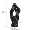 Axyaa Abstract Black and White Ceramic Vase with Hollow Out Hole for Home Decoration