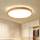Axyaa Modern Nordic Solid Wood LED Ceiling Light for Master Bedroom, Ultra-thin Narrow Let Room Lamp