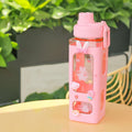 Axyaa Kawaii Shaker Bottle 700ml/900ml Straw Cute BPA-Free Plastic Gourde