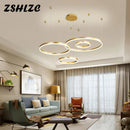 Axyaa Modern LED Chandelier 3 Rings Ceiling Lighting for Home - 40 60 80cm
