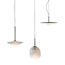 Axyaa Glass Saucer Shape Small Chandelier with LED Lighting