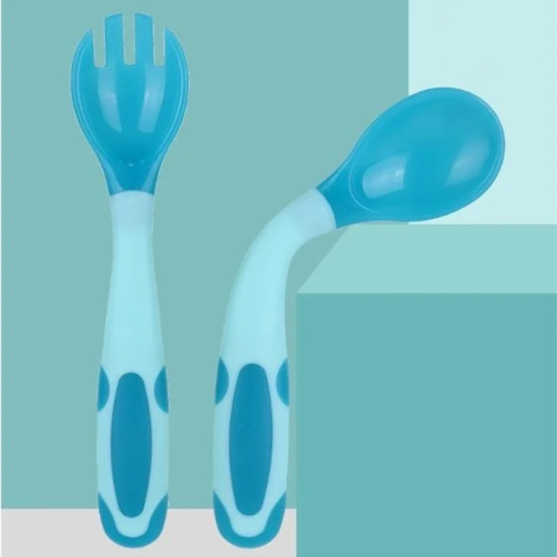 Axya Baby Spoon Fork Set Child Eating Training Portable Tableware