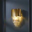 Axyaa Gold Crystal Wall Lamp with LED Light for Home Lighting