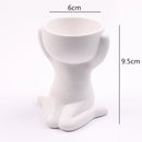 Axyaa Ceramic Little Man Statue Flower Pot Vase Home Decor Craft