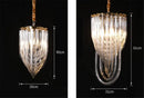 Axyaa Nordic Gold Metal LED Chandelier with Clear Glass Tube Lampshade